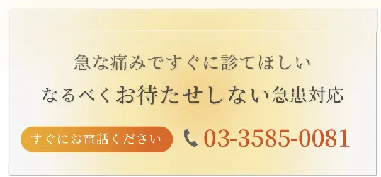 旧な痛みですぐに診てほしい なるべくお待たせしない急患対応